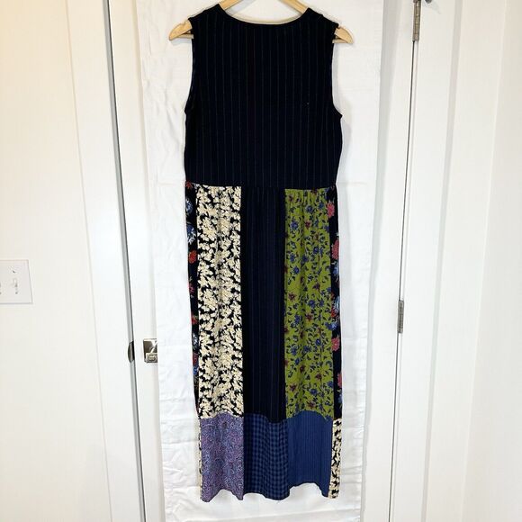 Carole Little Dress Women 8 Art to Wear Patchwork Maxi Embroidered Cottage VTG - Picture 7 of 15